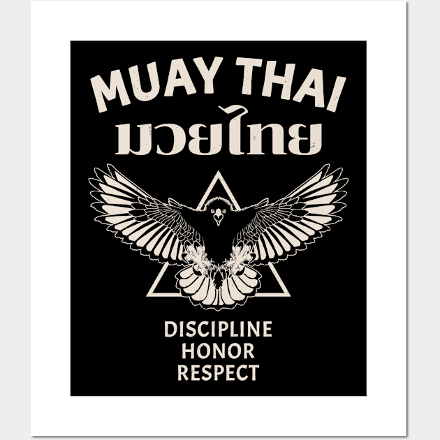 Muay Thai Eagle Wall Art by NicGrayTees